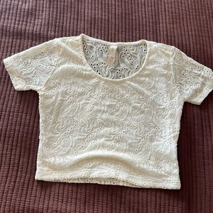 47 Street Cream Lace Crop Top